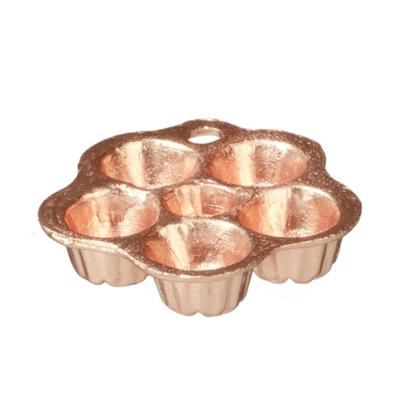 Dolls House Copper Bun Tin Cake Mould Miniature Baking Kitchen Accessory 