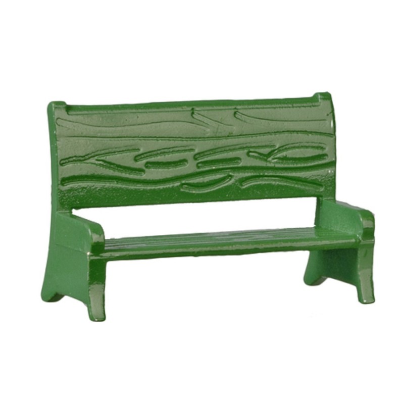 Dolls House Green Garden Bench 1:24 Half Inch Beach Outdoor Furniture