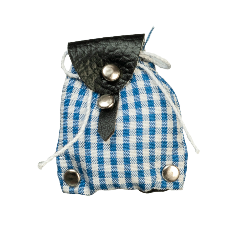 Dolls House Blue & White Backpack Modern Bag Miniature School Bedroom Accessory