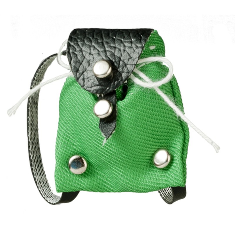 Dolls House Green Backpack Modern Bag Miniature 1:12 Accessory