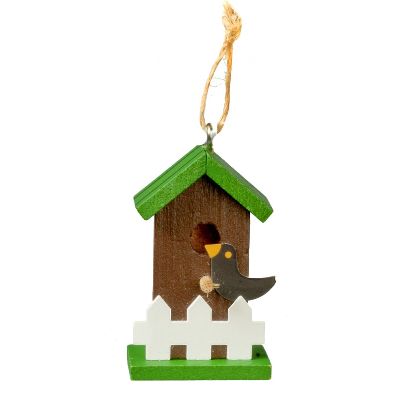 Dolls House Bird House Box Green Miniature Garden Accessory