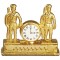 Dolls House Gold Twin Soldier Clock Miniature Mantlepiece Ornament 1:12 Scale