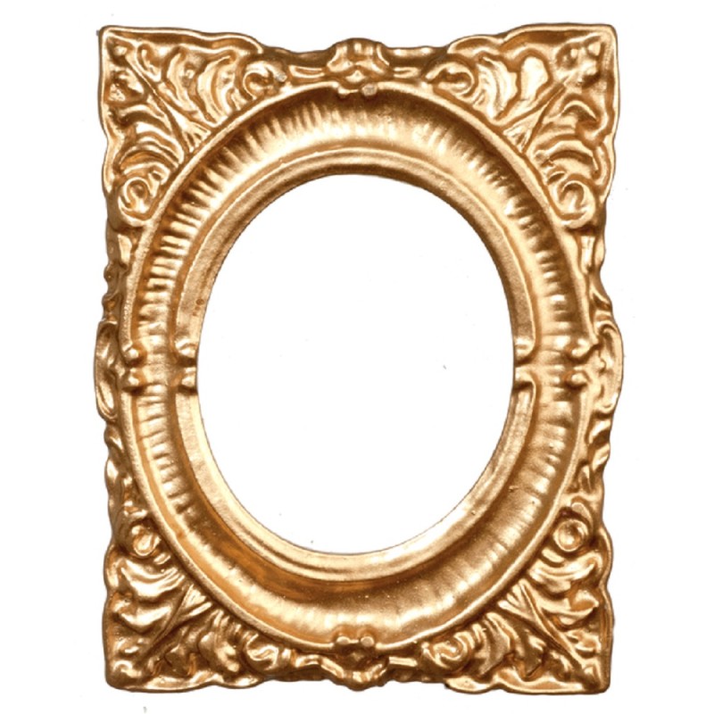 Dolls House Empty Ornate Inner Oval Gold Picture Frame Medium 1:12 Accessory