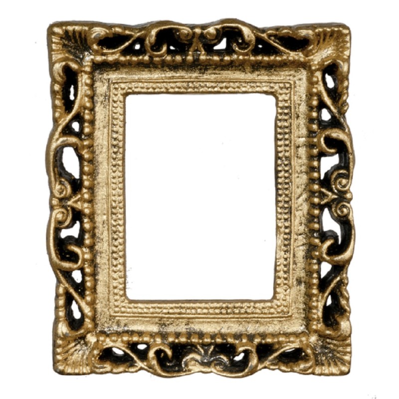 Dolls House Empty Ornate Antique Gold Picture Frame Medium Miniature Accessory