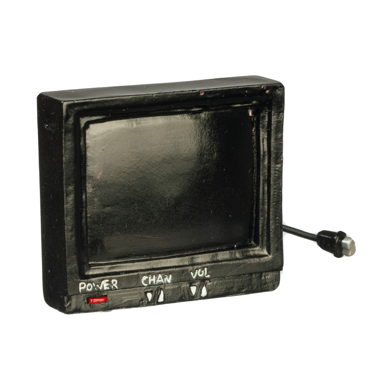 Dolls House Black Television TV Miniature 1:24 Half Inch Scale Accessory