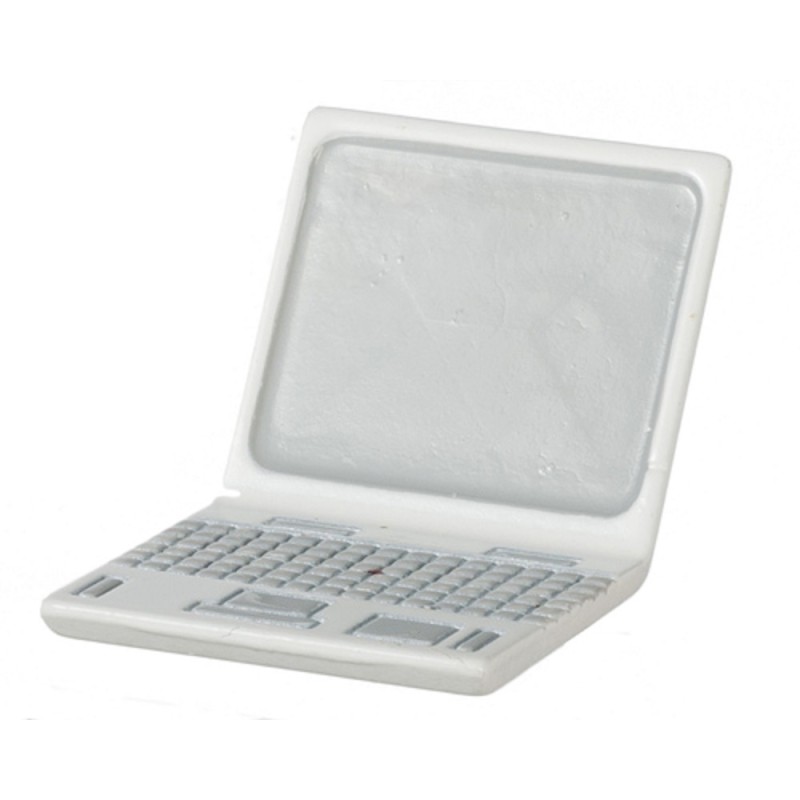 Dolls House White Lap Top Laptop Computer Metal Miniature Modern Accessory 