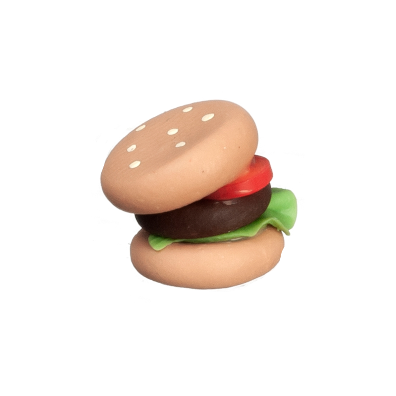 Dolls House Ham Beef Burger Fast Food Take Away Miniature Cafe Accessory 1:12