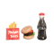 Dolls House Hamburger Fries & Drink Fast Food Take Away Miniature Food Accessory