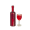 Dolls House Red Wine Bottle & Full Glass Miniature Dining Room Pub Accessory