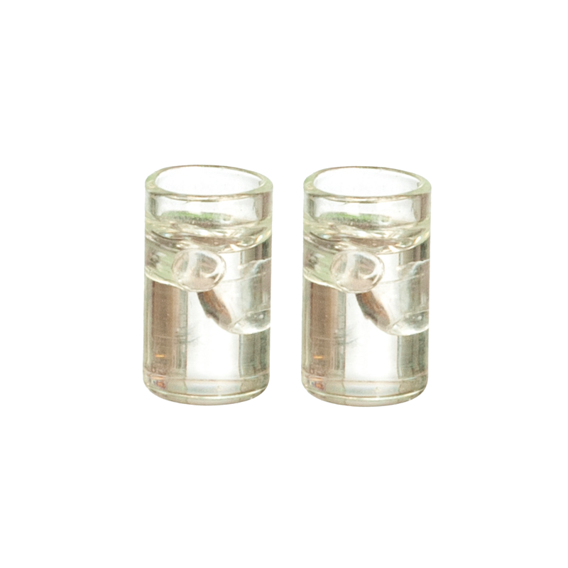 Dolls House 2 Glasses of Soda with Ice Miniature Tumblers Dining Pub Accessory