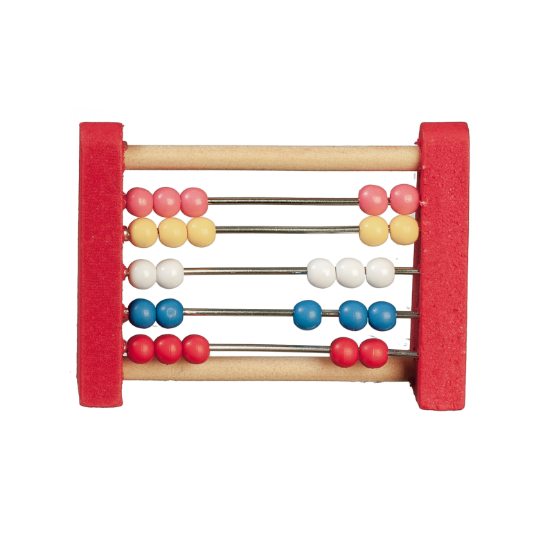 Dolls House Red Abacus Counting Frame Miniature Nursery Toy School Accessory