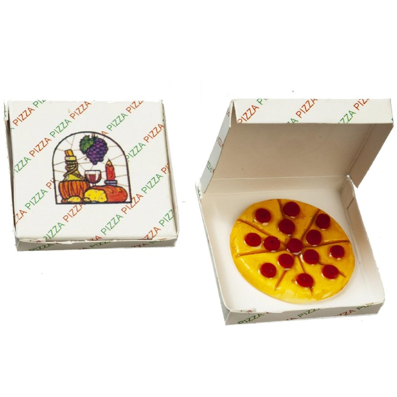 Dolls House Pepperoni Pizza in Box Miniature Take Away Fast Food Accessory 1:12