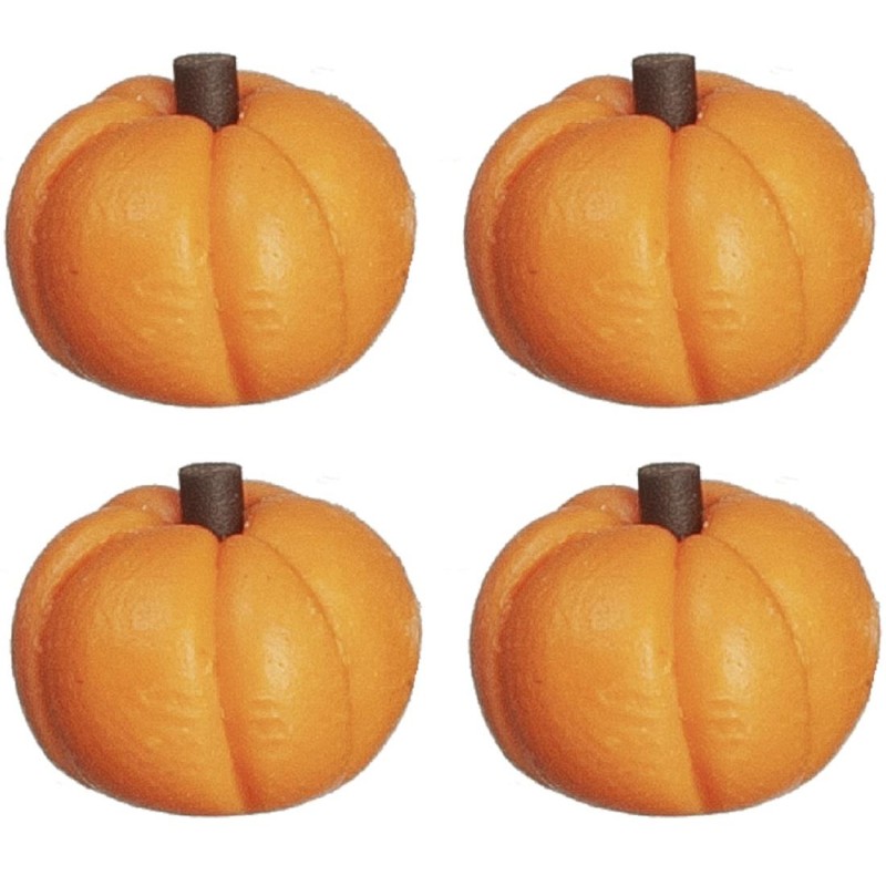 Dolls House 4 Baby Pumpkins Fruit Miniature Kitchen Shop Halloween Accessory