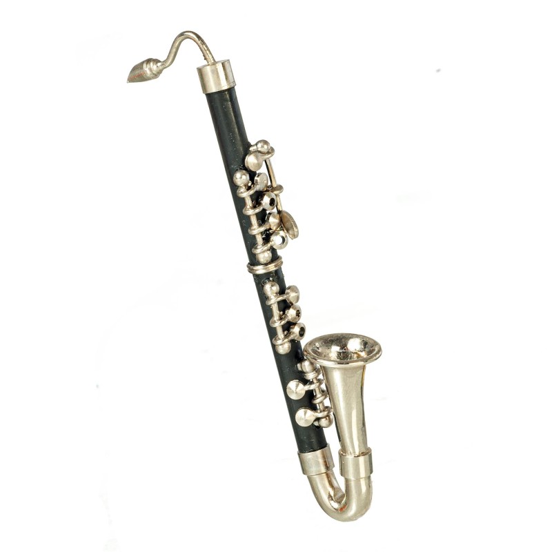 Dolls House Bass Clarinet Black Miniature Music Room School Instrument 1:12