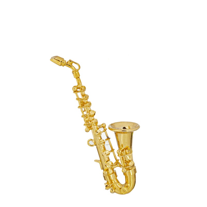 Dolls House Saxophone Brass Miniature Music Room School Instrument 1:12 Scale