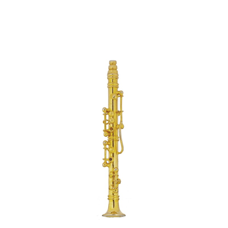 Dolls House Soprano Saxophone Brass Miniature Music Room School Instrument 1:12