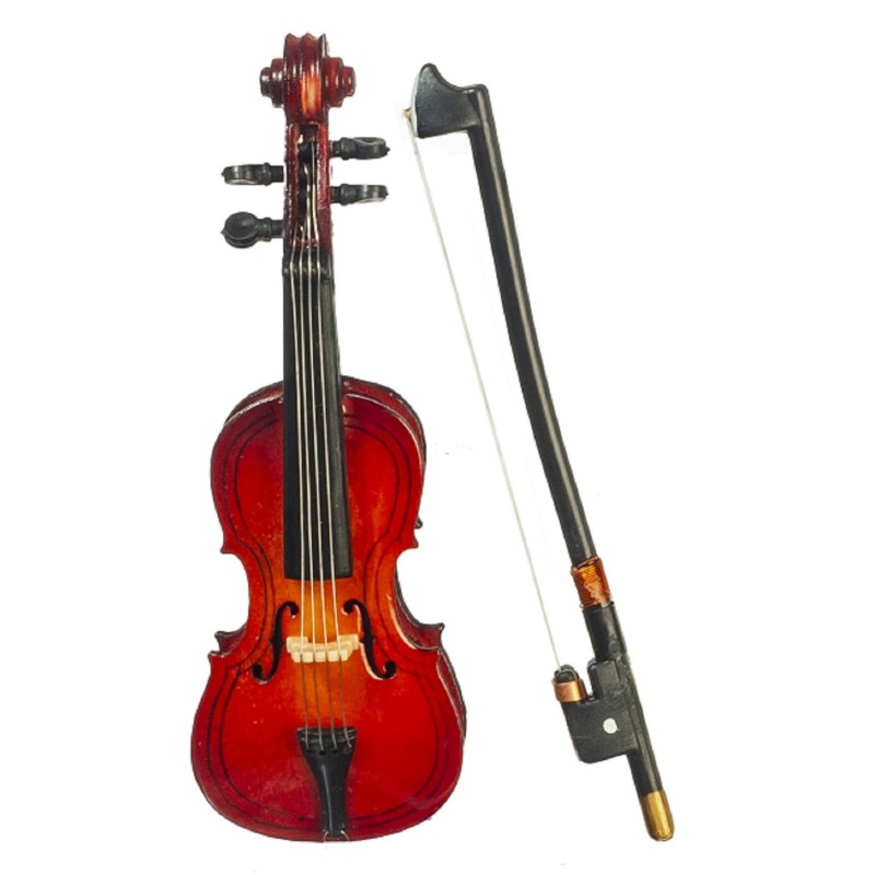 Dolls House Cello Medium Mahogany Miniature Music Room School Instrument 1:12