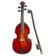 Dolls House Single Bass Medium Mahogany Miniature Music Room School Instrument