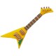 Dolls House Electric Guitar V Type Yellow Miniature Music Room School Instrument