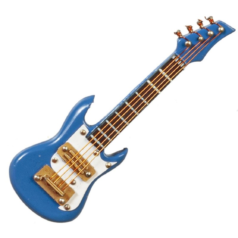 Dolls House Electric Guitar S Type Blue Miniature Music Room School Instrument