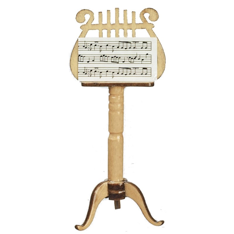 Dolls House Music Stand Oak Miniature Music Room School Instrument 1:12 Scale