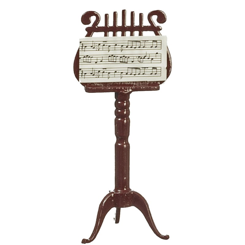 Dolls House Music Stand Mahogany Miniature Music Room School Instrument 1:12