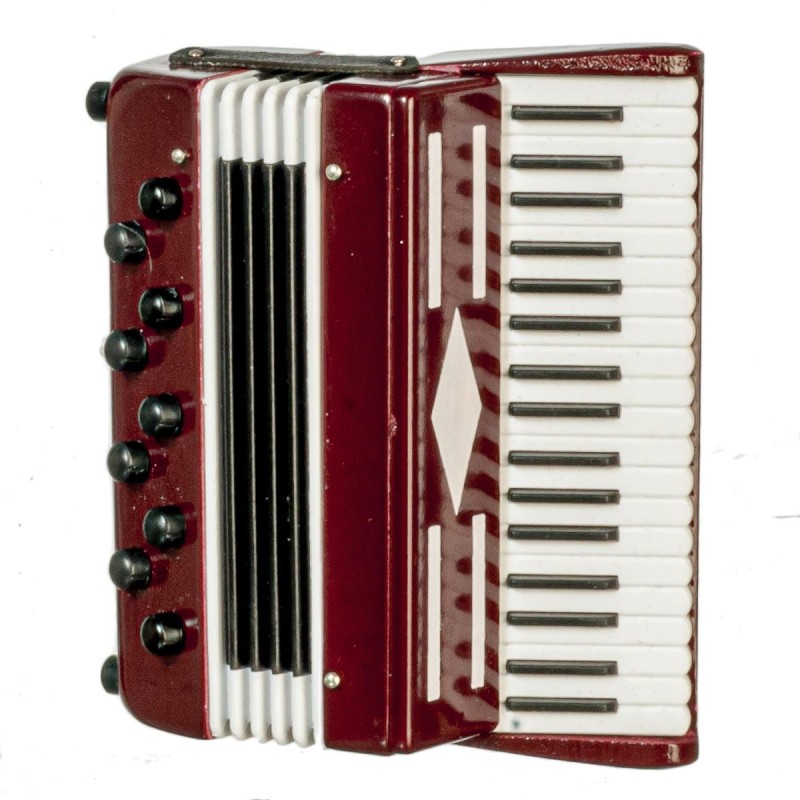 Dolls House Accordion Red Miniature Music Room School Instrument 1:12 Scale