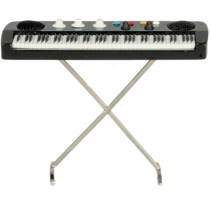 Dolls House Keyboard on Stand Miniature Music Room School Instrument Large 1:12
