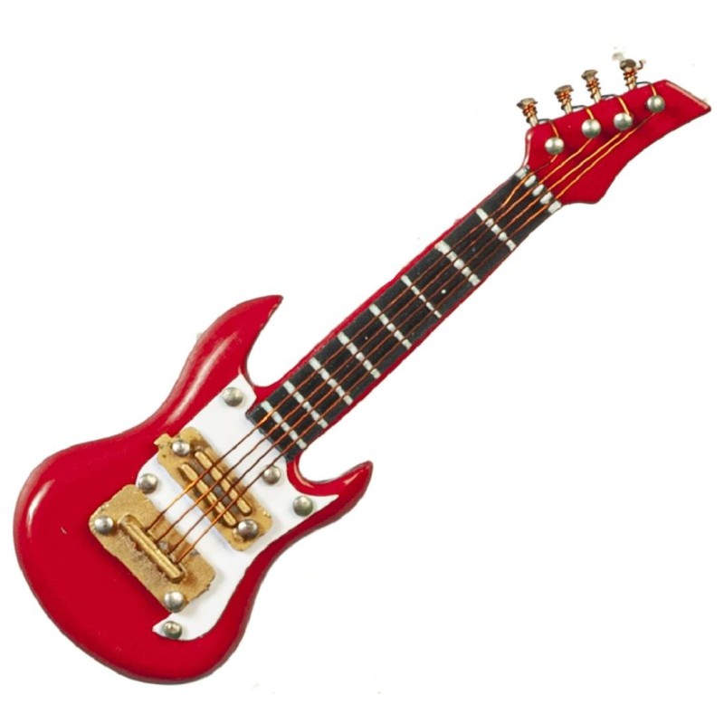 Dolls House Electric Guitar S Type Red Miniature Music Room Instrument Small