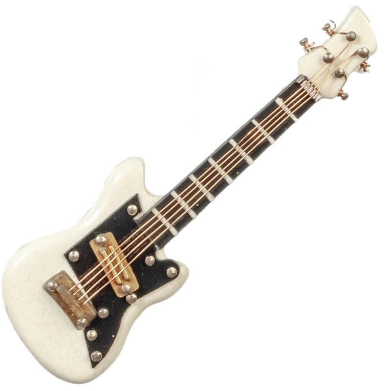 Dolls House Electric Guitar White Miniature Music Room School Instrument 1:12