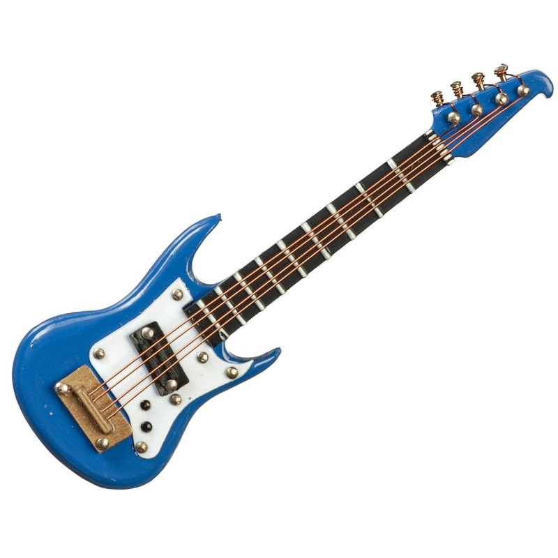 Dolls House Electric Guitar S Type Blue Miniature Music Room School Instrument