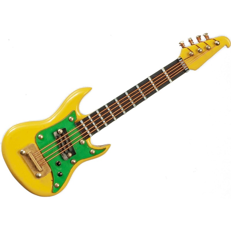 Dolls House Electric Guitar S Type Yellow Miniature Music Room School Instrument