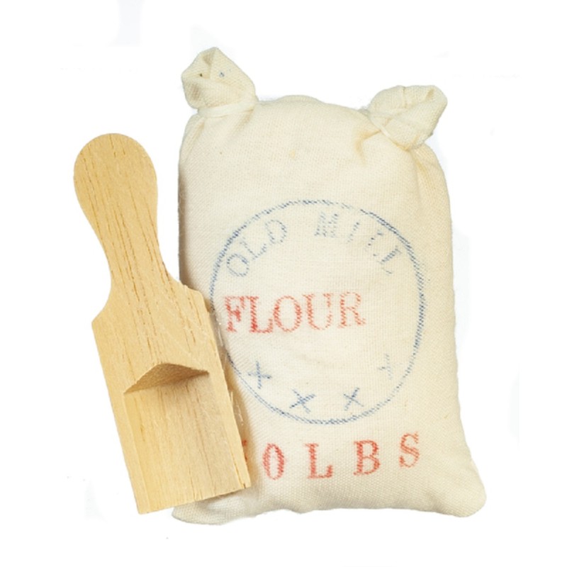 Dolls House Flour Sack & Scoop Old Fashioned Kitchen Store Shop Accessory 