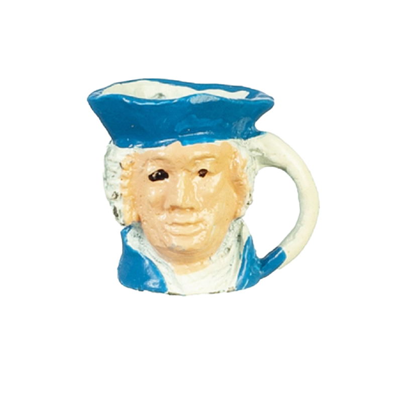 Dolls House Die Cast Character Toby Jug Miniature Blue Ornament Pub Accessory