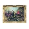 Dolls House Victorian Hunting Scene Picture Painting Gold Framed 1:12 Miniature 