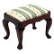 Dolls House Mahogany Dressing Table Stool Floral Seat Miniature Bedroom Furniture