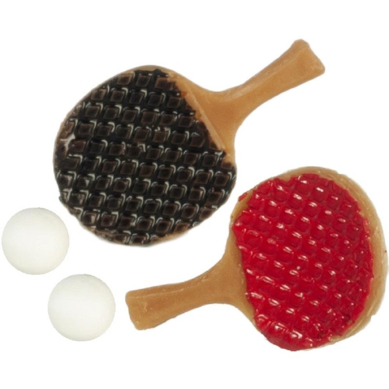 Dolls House Ping Pong Paddles with Balls Miniature Games Accessory 1:12 Scale
