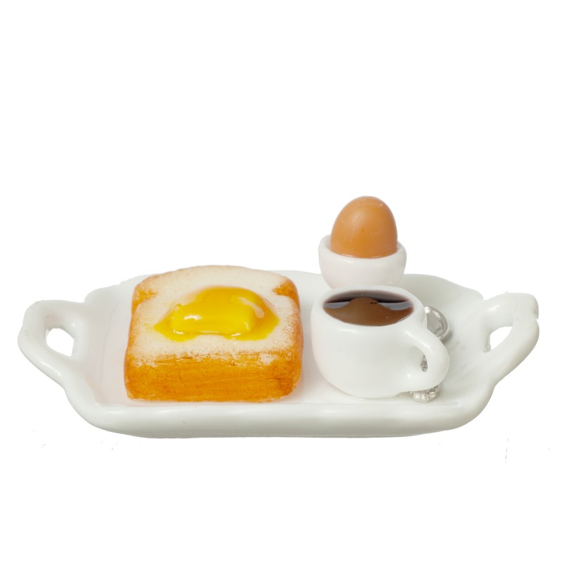Dolls House Breakfast Food Tray & Coffee Miniature Kitchen Dining Accessory 1:12