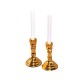 Dolls House Pair of Brass Candlesticks & Candles 1:12 Scale Miniature Accessory