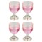 Dolls House 4 Glasses of Pink Rose Wine Miniature Dining Room Pub Bar Accessory