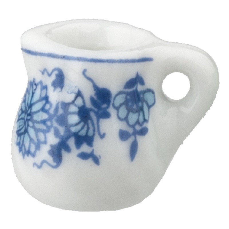 Dolls House Blue Floral Cream Milk Jug Miniature Delft Kitchen Dining Accessory