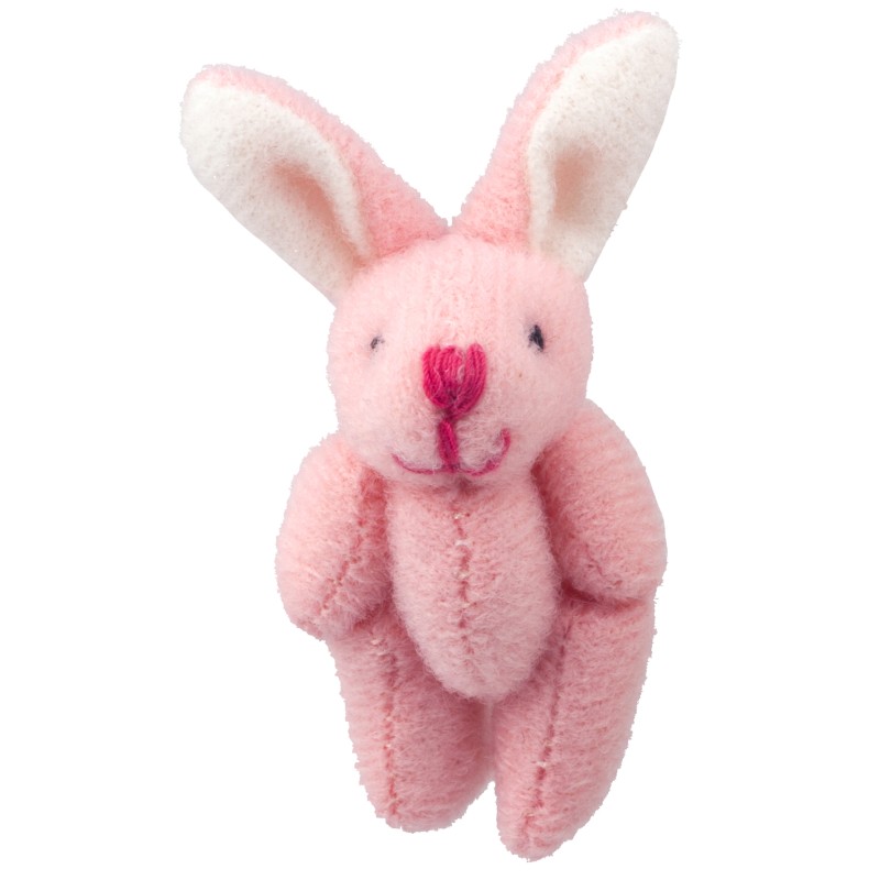 Dolls House Pink Bunny Cuddly Toy Large Teddy Miniature Nursery Shop Accessory