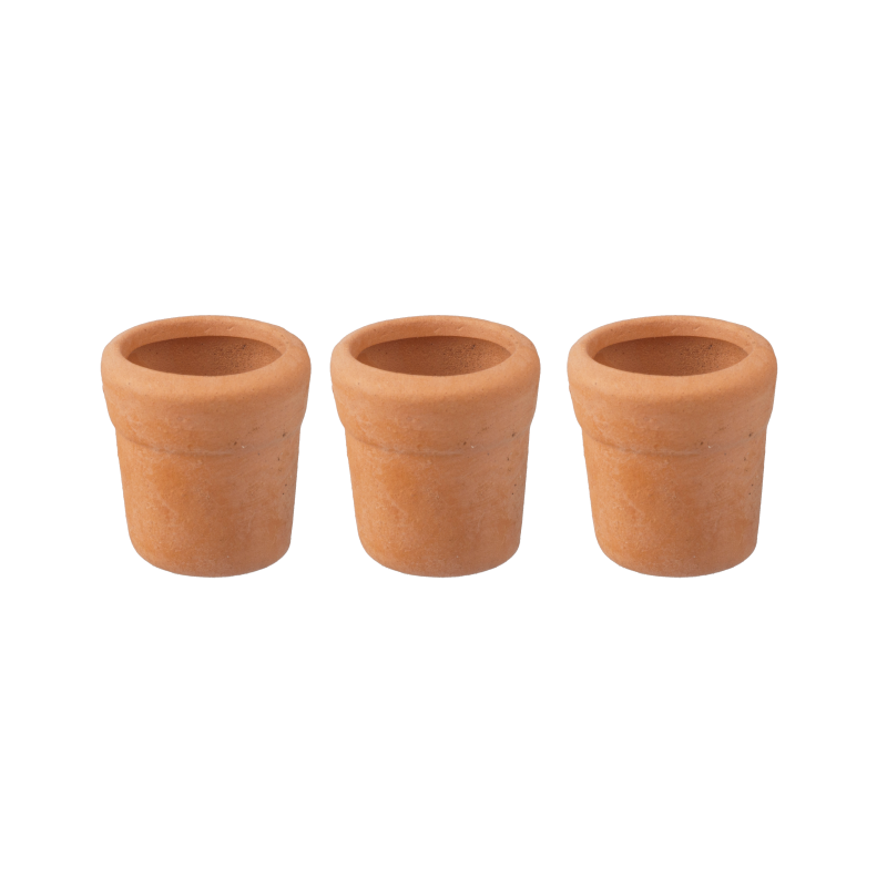 Dolls House 3 Terracotta Plant Pots Miniature Flower Planters Garden Accessory