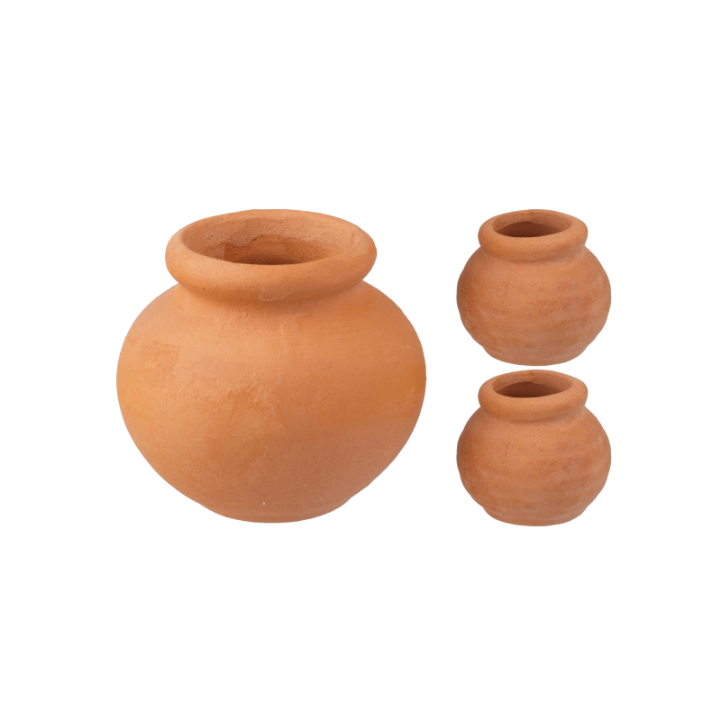 Dolls House 3 Terracotta Plant Pots Miniature Flower Garden Accessory 1:12 Scale