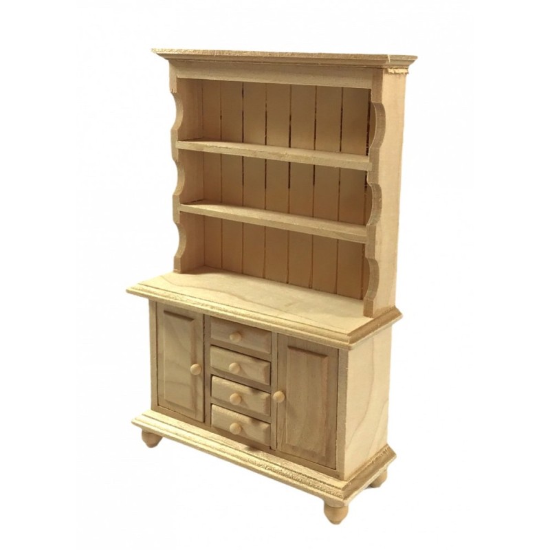 Dolls House Welsh Dresser Bare Wood Cabinet Unfinished Miniature Furniture