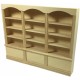 Dolls House Bare Wood 3 Bay Shop Fitting Display Shelf Unit Miniature Furniture