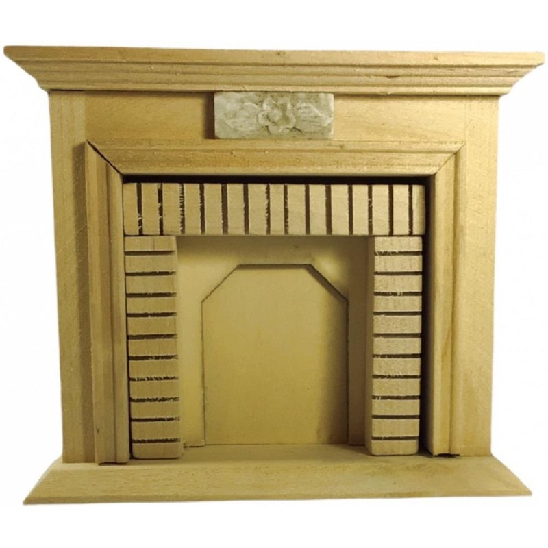 Dolls House Bare Wood Fireplace & Fire Surround Miniature Unfinished Furniture