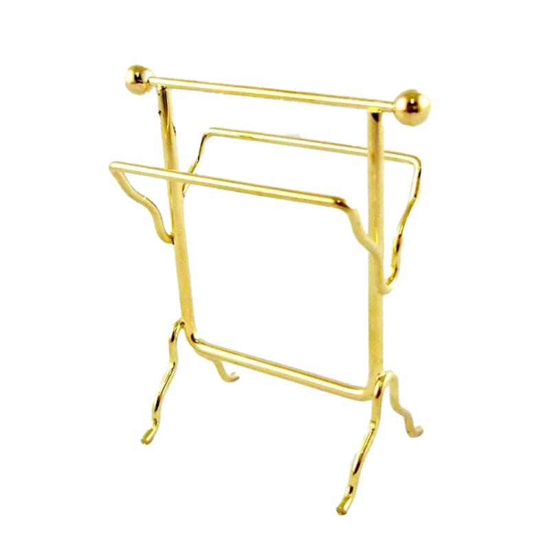 Dolls House Miniature 1:12 Scale Bathroom Accessory Brass Towel Rail Rack