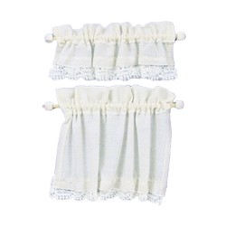 Dolls House Cream Curtain & Pelmet Set on Rails Miniature 1:12 Window Accessory Dolls House Cream Curtain & Pelmet Set on Rails Miniature 1:12 Window Accessory