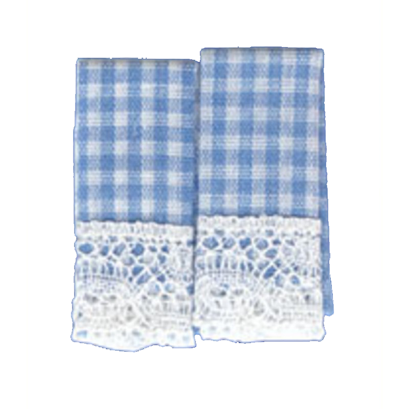 Dolls House Blue Gingham Kitchen Tea Towels Kitchen Accessory